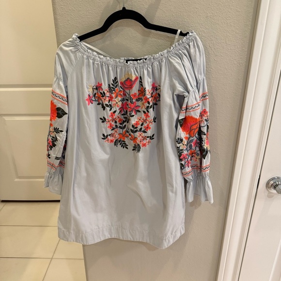 Free People Fleur De Jour Mini Shift Boho Dress Floral Embroidered sundress - Picture 4 of 8